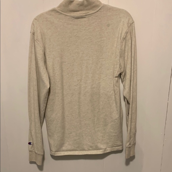 Champion Men's Cream Long Sleeve Mock Neck Size Small - Picture 4 of 7
